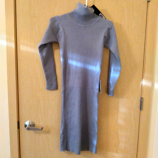 Nwt Elliatt Blue Ribbed Sweater Dress (L)